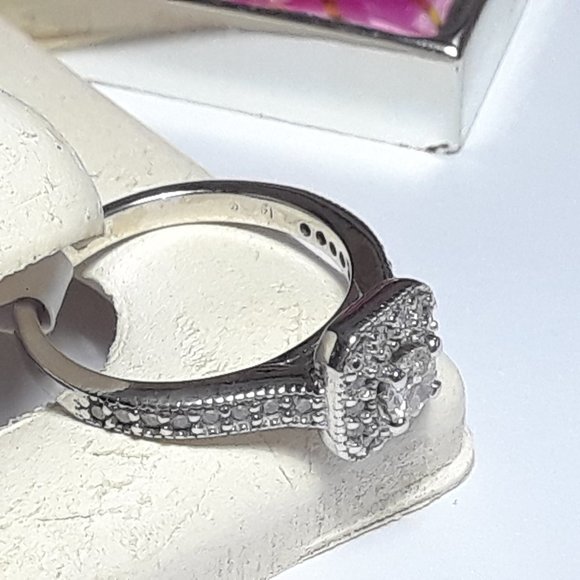 .50cttw Natural Round Diamond SI3 HI Halo 14Kt White Gold Engagement Ring #17091